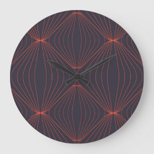 Simple, elegant Christmas inspired graphic pattern Large Clock