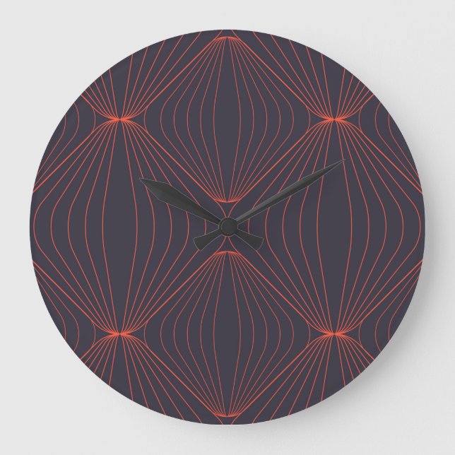 Simple, elegant Christmas inspired graphic pattern Large Clock (Front)