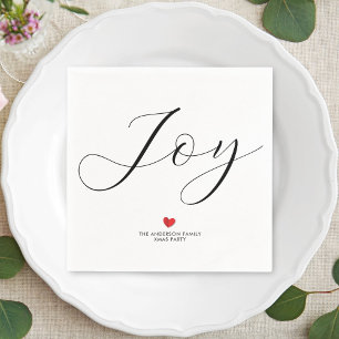 Simple Elegant Christmas Joy Holiday Party Napkin