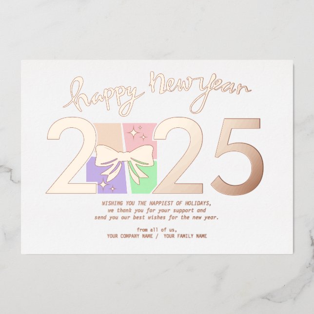 Simple Elegant Christmas New Year Gift Box Bow (Front)