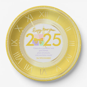 Simple Elegant Christmas New Year Gift Box Bow Paper Plate