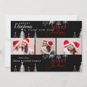 Simple Elegant Christmas Pin Tree Photo Card