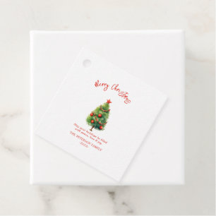 Simple Elegant Christmas Pine Tree  Favour Tags