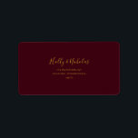 Simple Elegant Christmas | Red RSVP Address Label<br><div class="desc">This simple elegant Christmas | red RSVP address label is perfect for your minimalist modern winter wedding. The classic gold luxury calligraphy, along with the traditional red background, is sure to complete the holiday vibe you're looking for. You can personalise with your own photos or graphics or keep it as...</div>