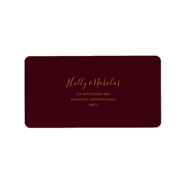 Simple Elegant Christmas | Red RSVP Address Label (Front)