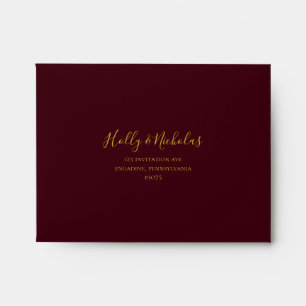 Simple Elegant Christmas Red Self Addressed RSVP Envelope