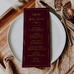 Simple Elegant Christmas | Red Wedding Dinner Menu<br><div class="desc">This simple elegant Christmas | red wedding dinner menu is perfect for your minimalist modern winter wedding. The classic gold luxury calligraphy, along with the traditional red background, all bordered with a minimal frame, is sure to complete the colourful holiday vibe you're looking for. You can personalise with your own...</div>