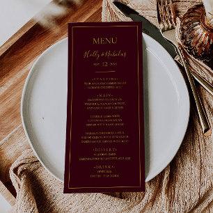 Simple Elegant Christmas   Red Wedding Dinner Menu