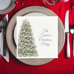 Simple Elegant Christmas Tree Christmas Party Napkin
