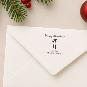 Simple Elegant Christmas tree elegant bow Self-inking Stamp