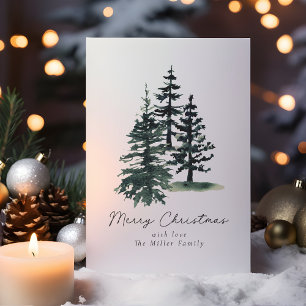 Simple Elegant Christmas tree Holiday Card