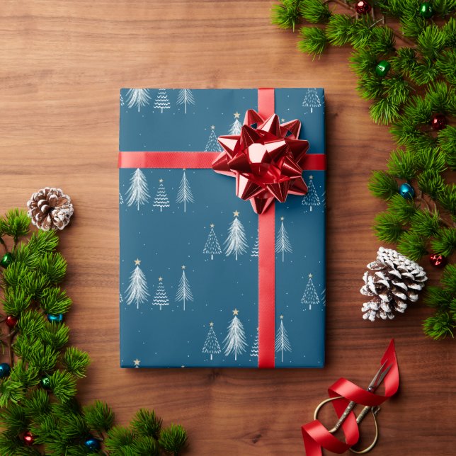 Simple Elegant Christmas Tree Pattern Holiday  Wrapping Paper (Holiday Gift)