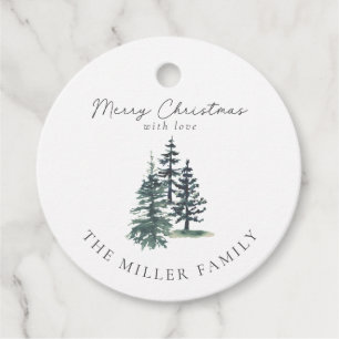 Simple Elegant Christmas tree Pine tree Favour Tags