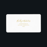 Simple Elegant Christmas Wedding RSVP Address Label<br><div class="desc">This simple elegant Christmas wedding RSVP address label is perfect for your minimalist modern winter wedding. The classic gold luxury calligraphy, along with the traditional white background, is sure to complete the holiday vibe you're looking for. You can personalise with your own photos or graphics or keep it as is....</div>