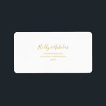 Simple Elegant Christmas Wedding RSVP Address Label<br><div class="desc">This simple elegant Christmas wedding RSVP address label is perfect for your minimalist modern winter wedding. The classic gold luxury calligraphy, along with the traditional white background, is sure to complete the holiday vibe you're looking for. You can personalise with your own photos or graphics or keep it as is....</div>