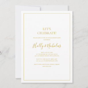 Simple Elegant Christmas   White Let's Celebrate  Invitation