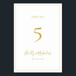 Simple Elegant Christmas | White Table Number<br><div class="desc">This simple elegant Christmas | white table number is perfect for your minimalist modern winter wedding. The classic gold luxury calligraphy, along with the traditional white background, all bordered with a minimal frame, is sure to complete the colourful holiday vibe you're looking for. You can personalise with your own photos...</div>