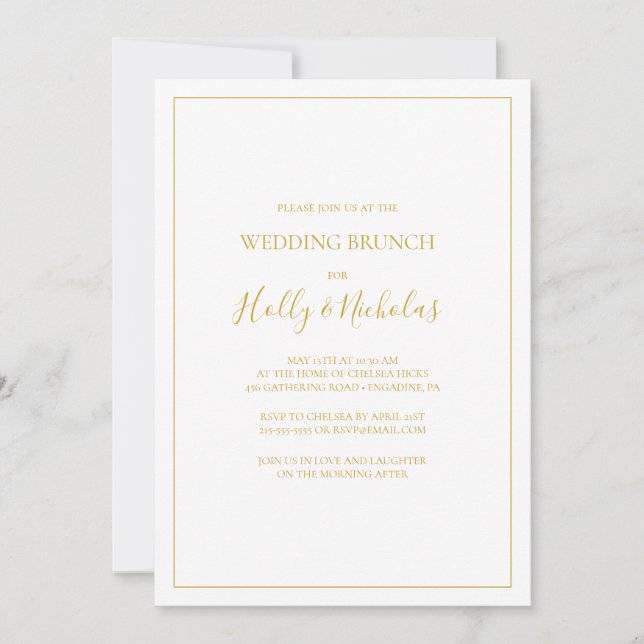 Simple Elegant Christmas | White Wedding Brunch Invitation (Front)