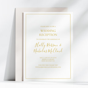 Simple Elegant Christmas   White Wedding Reception Invitation