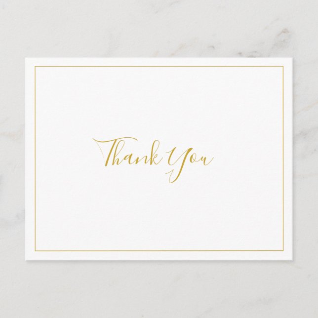 Simple Elegant Christmas | White Wedding Thank You Postcard (Front)
