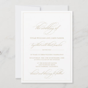 Simple Elegant Classic Calligraphy  Wedding Invitation