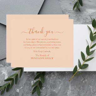 Simple Elegant Classic Memorial Bereavement Grief Thank You Card