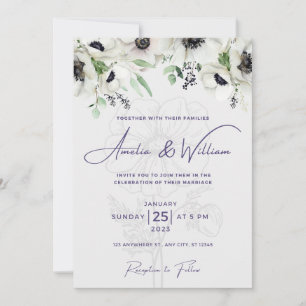 Simple,elegant,classic,modern,caligraphiy script invitation