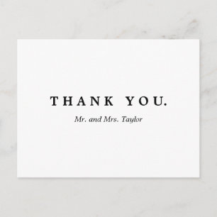 Simple Elegant Classic Thank You Postcard