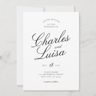 Simple Elegant Classic Wedding Invitation