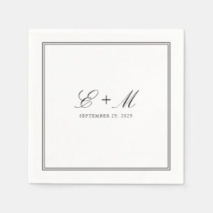 Simple Elegant Classic Wedding Monogram Napkin