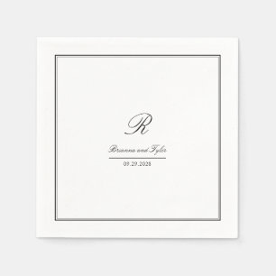 Simple Elegant Classic Wedding Monogram Napkin