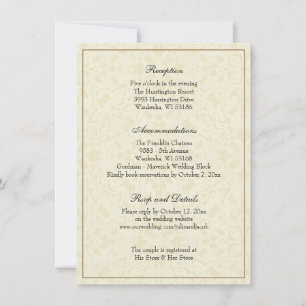 Simple Elegant Classic Wedding Reception Enclosure Invitation