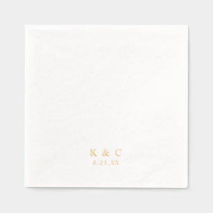 Simple Elegant Classy Modern Wedding Gold Foil Napkins