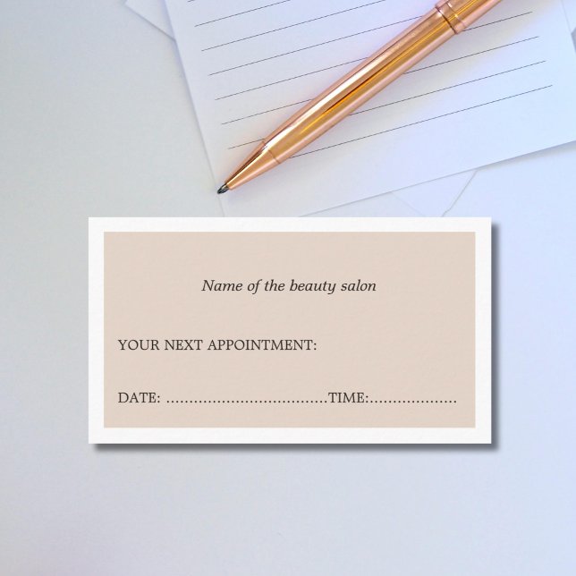 Simple Elegant Clean Beauty Salon Appointment Card (Creator Uploaded)