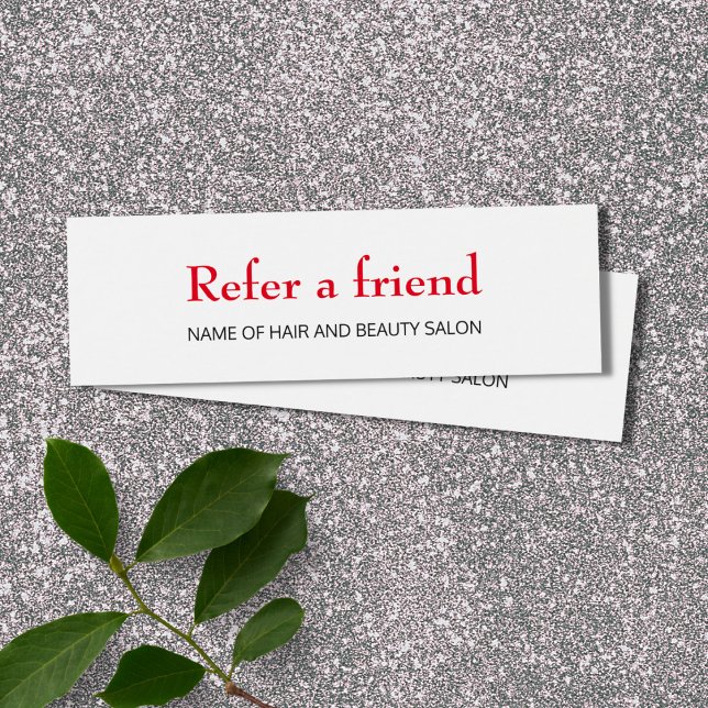 Simple Elegant Clean Red White Referral Card (Creator Uploaded)