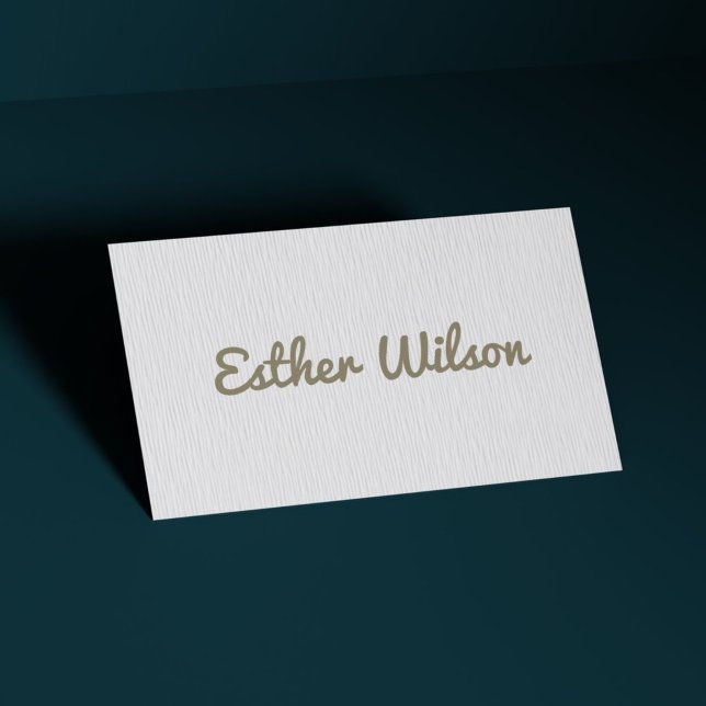 Simple Elegant Clean Texture White Bold Business Card (Creator Uploaded)