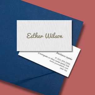 Simple Elegant Clean Texture White Bold Business Card