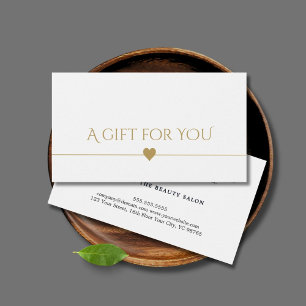 Simple Elegant Clean White Faux Gold Gift Card