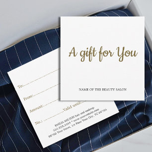 Simple Elegant Clean White Faux Golden Gift Card