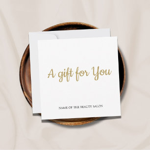 Simple Elegant Clean White Faux Golden Gift Card