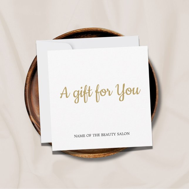 Simple Elegant Clean White Faux Golden Gift Card (Creator Uploaded)