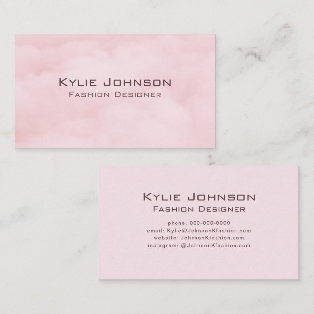 Simple Elegant Cloud Monogram Personalised Busines Business Card (Front/Back)