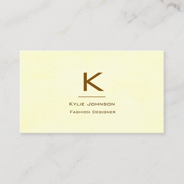 Simple Elegant Cloud Monogram Personalised Business Card (Front)