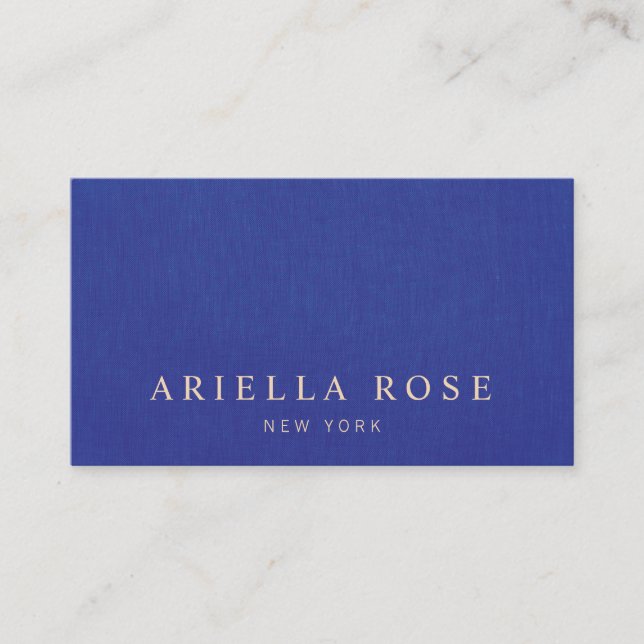 Simple Elegant  Cobalt Blue  Professional Business Card (Front)