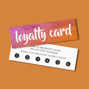 Simple Elegant Colorful White Gold Heart Loyalty Card
