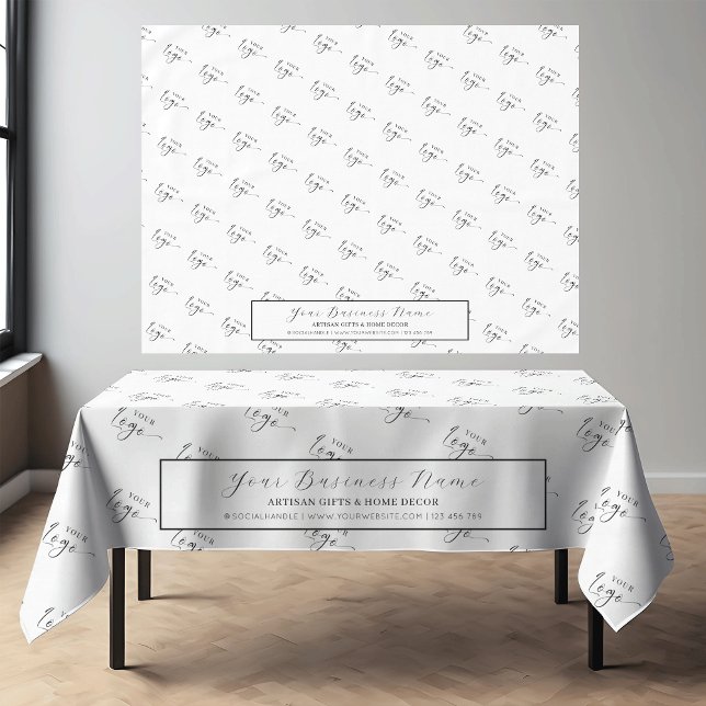 Simple Elegant Company Logo Trade Show Branded Tablecloth (Creator Uploaded)