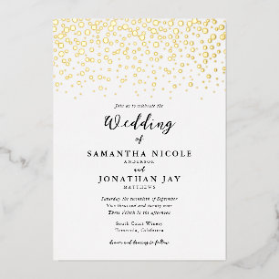 Simple Elegant Confetti Wedding Gold