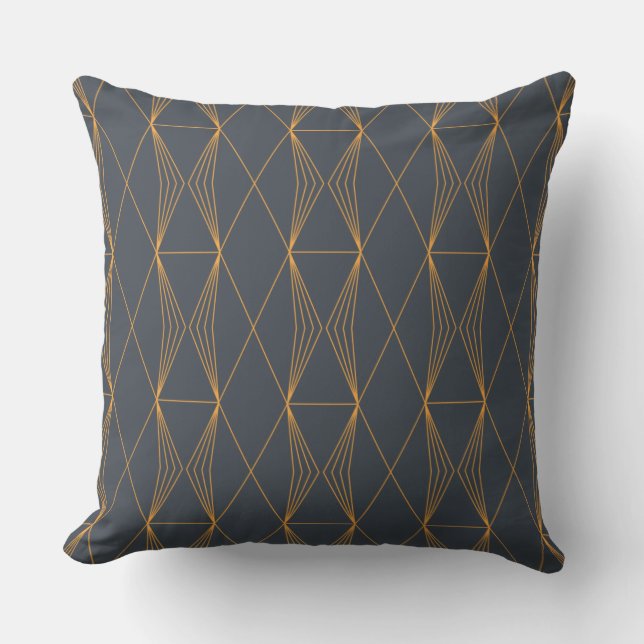 Simple, elegant, cool, trendy line graphic pattern cushion (Front)