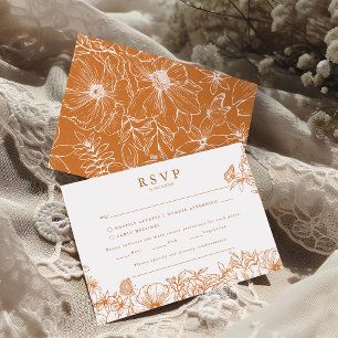 Simple Elegant Copper Garden Wedding RSVP Enclosure Card
