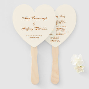 Simple Elegant Copper Ivory Wedding Hand Fan
